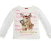 Madchen BONDI Blusen / Shirts | Bondi Madchen Langarm Shirt "Miss Alpengluck" Bambi 26070 - Weis