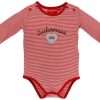 Madchen BONDI Fur´S Baby | Bondi Langarm Baby Body "Zuckermaus" Mit Herz 86362 - Rot Weis Geringelt - Trachtenmode Madchen