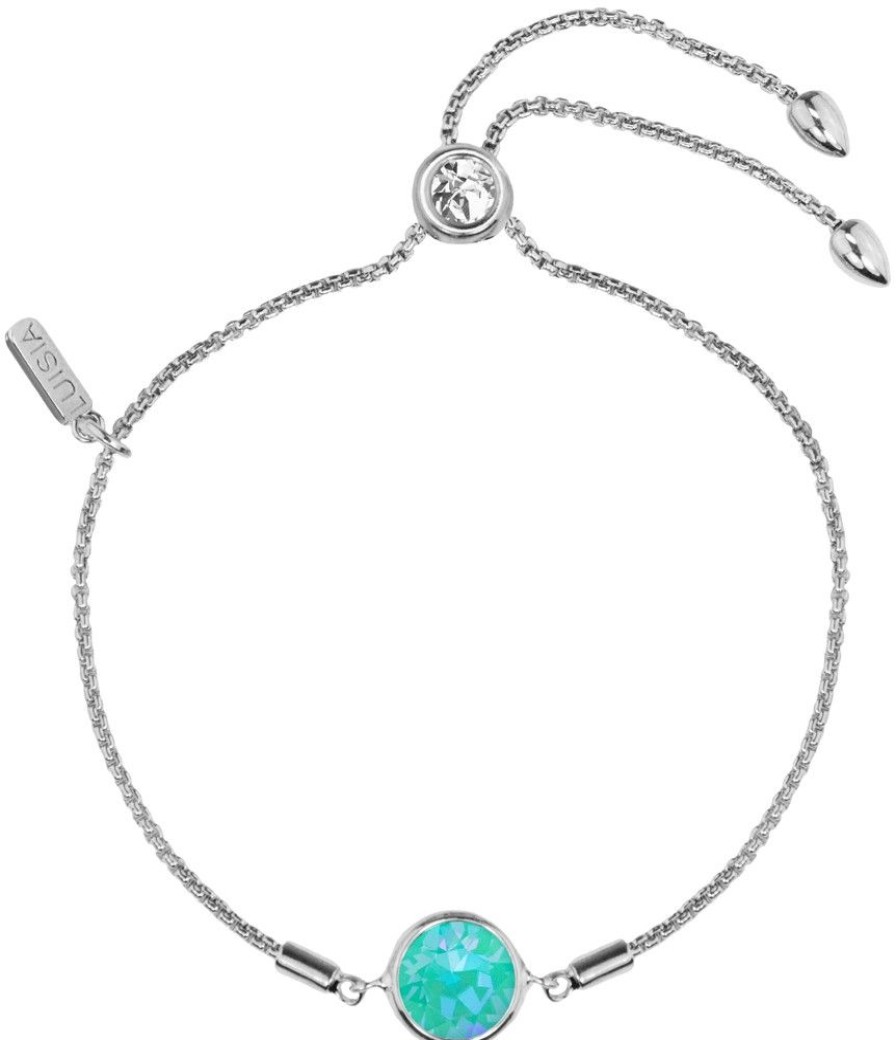 Schmuck LUISIA® | Luisia® Armband "Ciri" Mit Kristallen Von Swarovski® - Silber / Laguna Delite