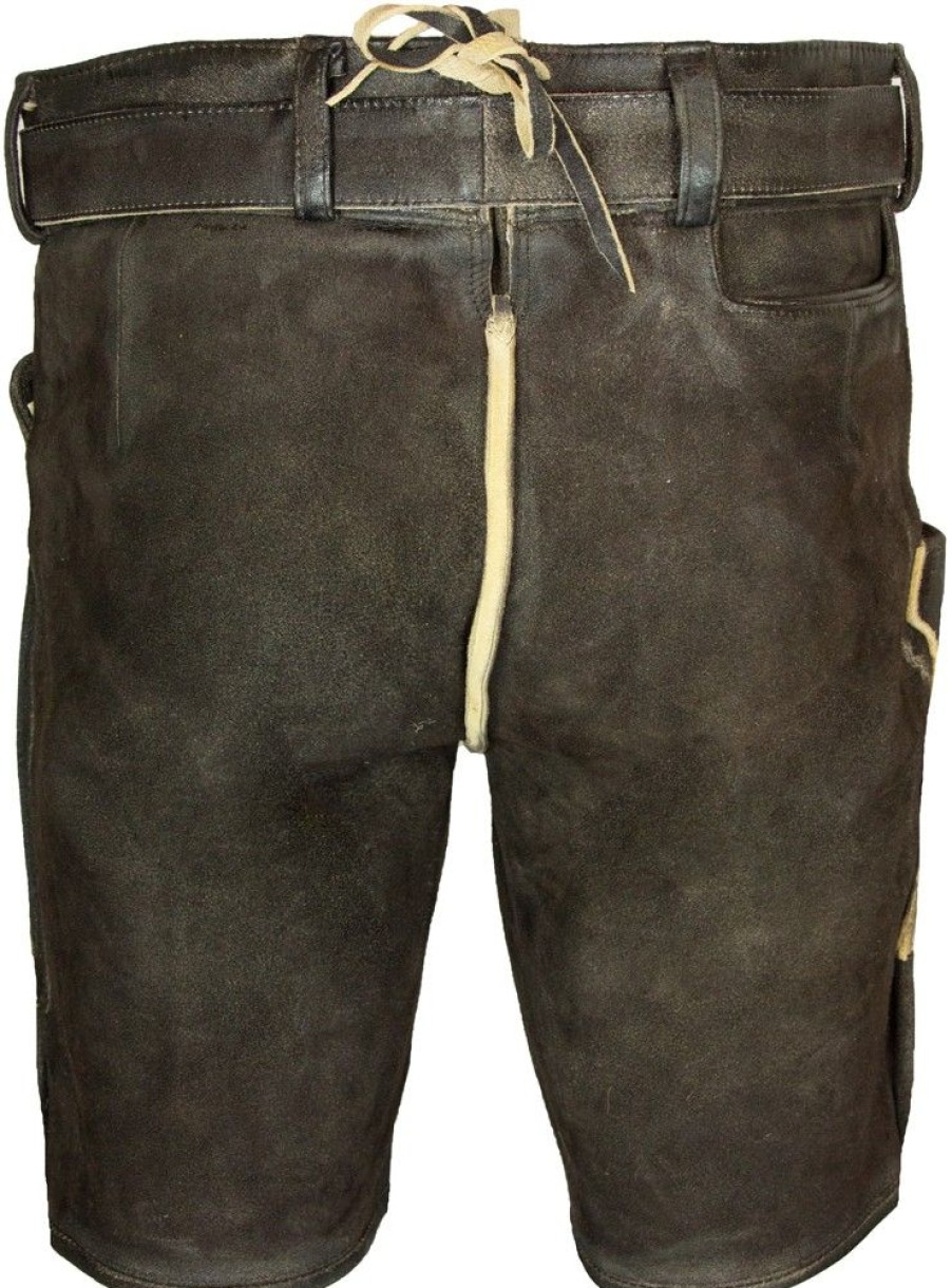 Herren Maddox Lederhosen | Maddox Kurze Herren Lederhose Buchner Mit Gurtel - Semina A. Coffee