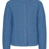 Madchen Isar-Trachten Jacken | Isar-Trachten Kinder Strickjacke "Leonie" Ajourmuster 47063 | Marineblau