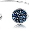 Schmuck LUISIA® | Luisia® Einreihiger Armreif "Moonlight" Mit Kristallen Von Swarovski® - Silber / Bermuda Blue