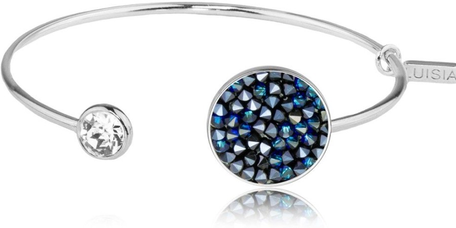 Schmuck LUISIA® | Luisia® Einreihiger Armreif "Moonlight" Mit Kristallen Von Swarovski® - Silber / Bermuda Blue