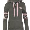 Damen Piz Palü Trachtenjacken | Piz Palu Damen Sweatshirt Jacke Mit Kapuze "Icking" | Moosgrun