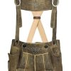 Herren Maddox Lederhosen | Schweigert´S Kurze Hirsch Lederhose Hartmut Mit Trager - Rauch | Exklusiv Von Maddox