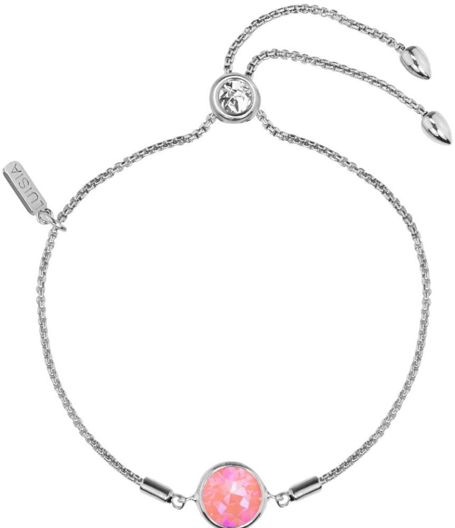 Damen LUISIA® Armbander | Luisia® Armband "Ciri" Mit Kristallen Von Swarovski® - Silber / Lotus Pink Delite