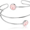 Schmuck LUISIA® | Luisia® Spiral Armreif "Fjella" Mit Zwei Kristallen Von Swarovski® - Silber / Light Rose