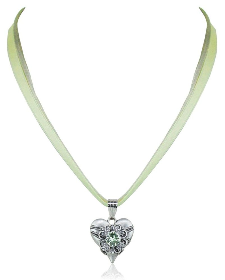 Schmuck LUISIA® | Luisia® Halskette Paula Mit Herzanhanger Und Kristall Von Swarovski® - Lindgrun