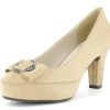 Damen Hirschkogel Pumps | Hirschkogel Damen Plateau Pumps "Vivien" Mit Zierschnalle 3001508 | Beige