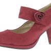 Damen Andrea Conti Pumps | Andrea Conti - Plateau Pumps Mit Riemchen Und Zierblute - Bordeaux