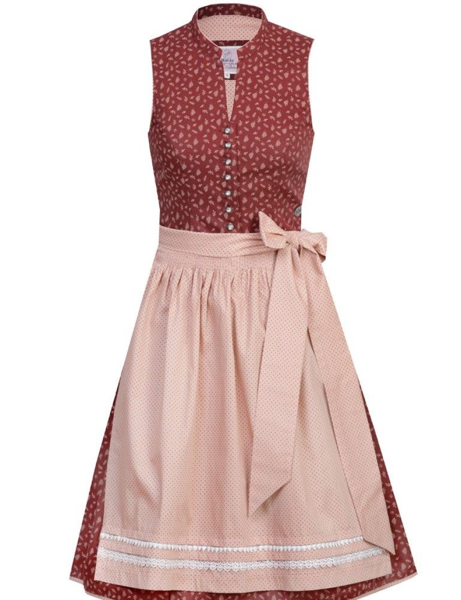 Damen MarJo Dirndl | Marjo Trachten Dirndl "Miriam" Hochgeschlossen 595558 | Rostrot - 58Cm