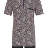 Herren Ringella Nachtwasche | Ringella Herren Shorty "Paisley" 2241319 - Anthrazit / Grau | Sommerschlafanzug