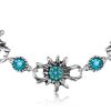 Schmuck Wolkenweis | Trachten Halskette "Selina" Collier Mit Edelweis Und Strass | Turkis