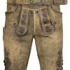 Herren Maddox Lederhosen | Maddox Kurze Lederhose Goswin Mit Gurtel - Antik Eiche