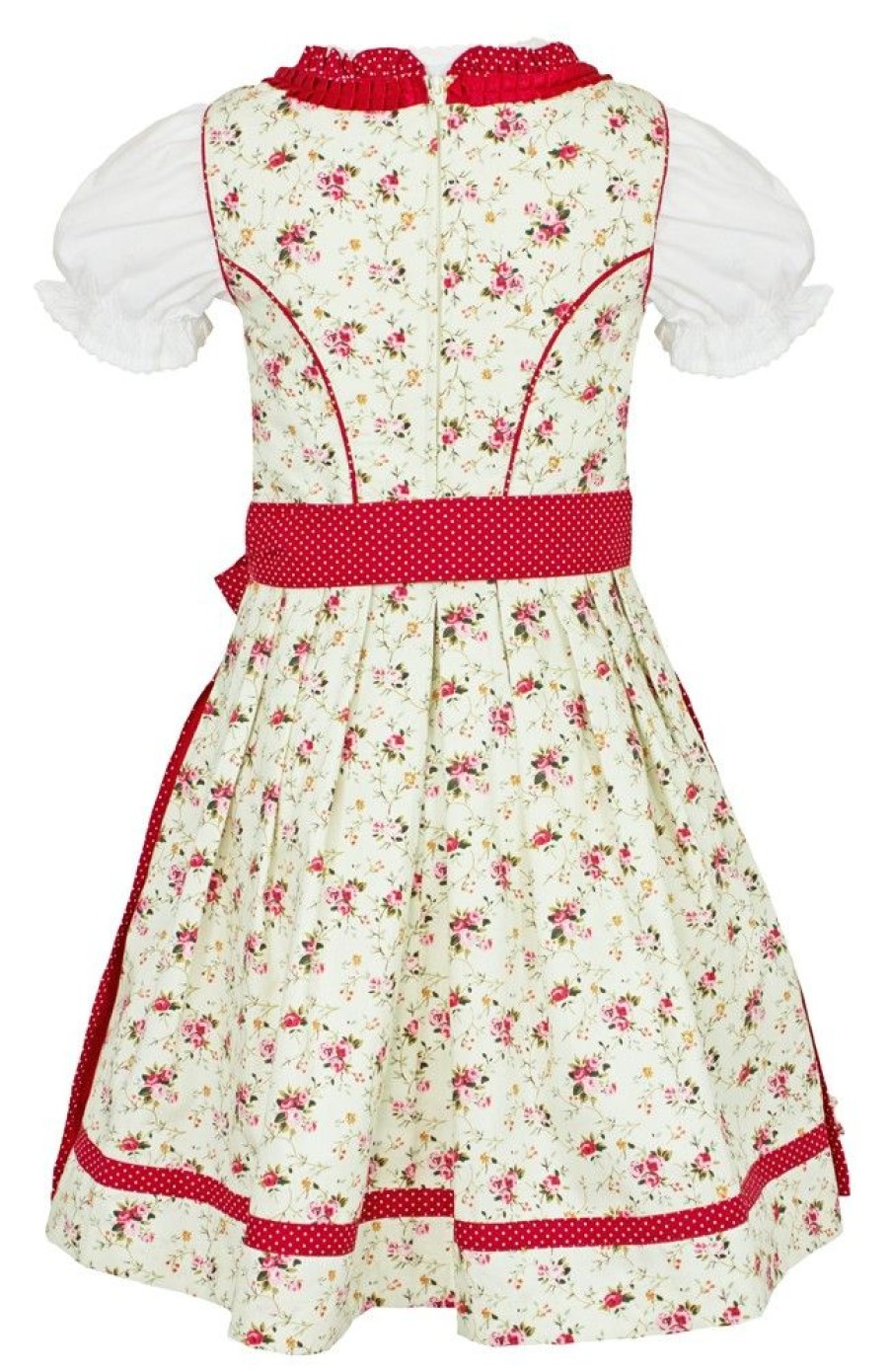 Madchen Maddox Dirndl | Maddox Kinder Dirndl "Zermatt" 3-Tlg. | Streublumchen Creme Rot