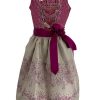 Madchen Isar-Trachten Dirndl | Isar-Trachten Jugend Dirndl "Beata" Blumchenmuster 43633 | Beere Champagner