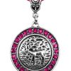 Schmuck Trachtenland | Trachten Halskette Mit Hirsch Strass Medaillon - Pink