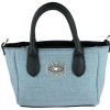 Damen Trachtenland Handtaschen | Damen Handtasche "Katrina" Mit Metallapplikation - Hellblau