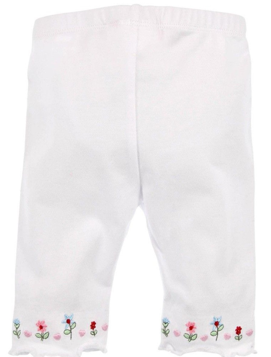 Madchen BONDI Fur´S Baby | Bondi Caprilegging "Blumenranke" 86445 | Weis