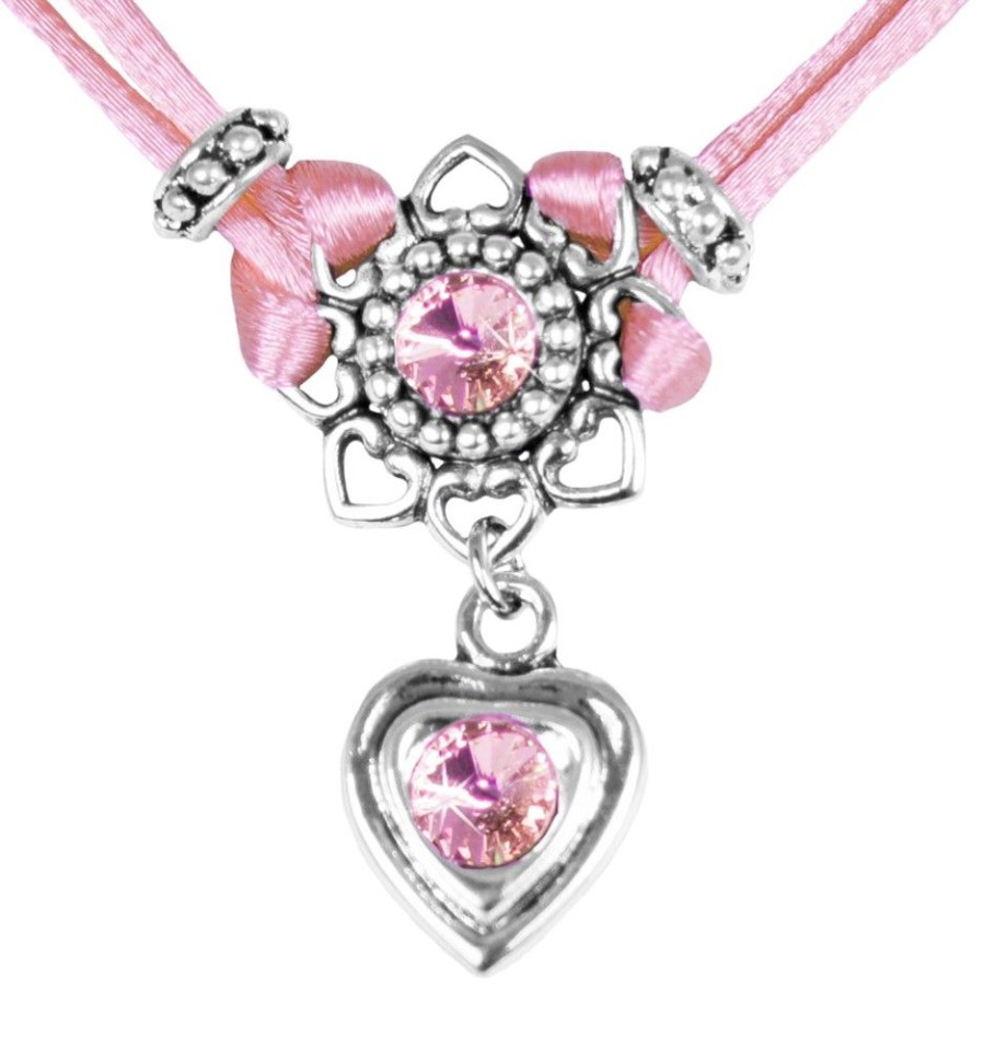 Schmuck LUISIA® | Luisia® Halskette Chiara Mit Herzblute, Strassherz Und Kristallen Von Swarovski® - Rosa