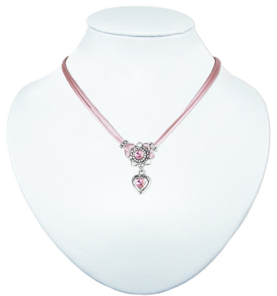 Schmuck LUISIA® | Luisia® Halskette Chiara Mit Herzblute, Strassherz Und Kristallen Von Swarovski® - Rosa