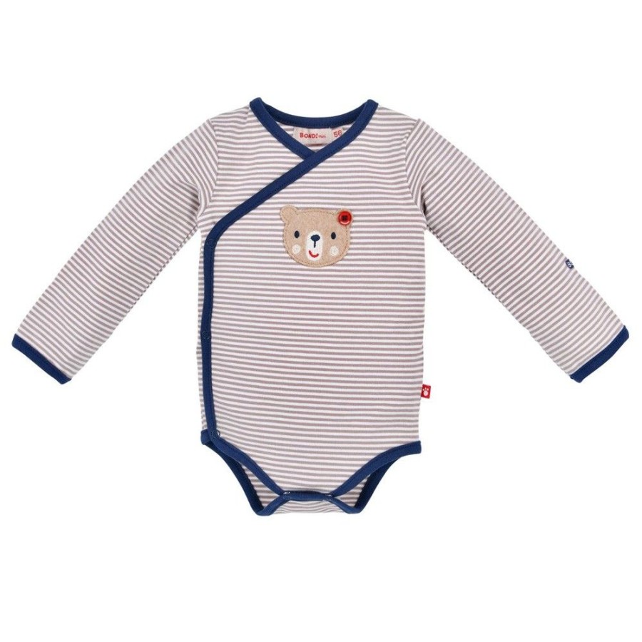 Jungen BONDI Baby Bodys | Bondi Baby Langarm Wickelbody "Bar" 93763 | Beige