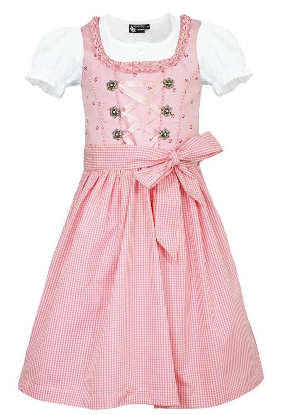 Madchen Maddox Dirndl | Maddox Kinder Dirndl "Zillertal" 3-Tlg. | Blumchen Rosa Weis