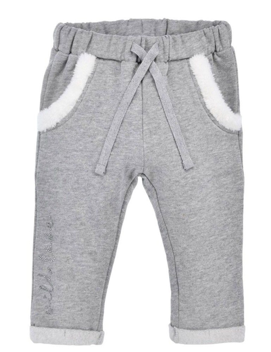 Jungen BONDI Lederhosen | Bondi Baby Kinder Laufhose Jogginghose "Wild Love" 86635 | Grey-Melange