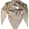 Damen Trachtenland Trachtentucher | Xl Strick Dreieckstuch - Schal Mit Reismuster 200 X 80 Cm | Creme