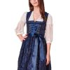 Damen Krüger Dirndl Dirndl | Kruger Dirndl "Beata" Mit Spitzenschurze 414565 | Dunkelblau 60Cm