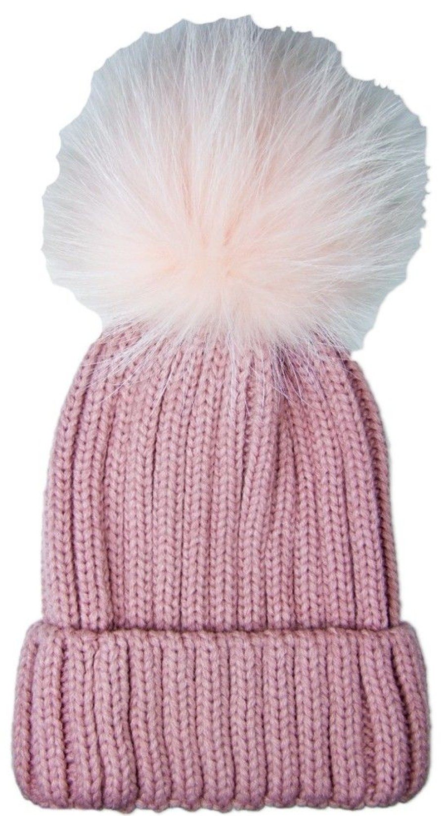 Damen Wolkenweis Hute & Haarschmuck | Damen Beanie Strickmutze Mit Fellbommel - Rosa