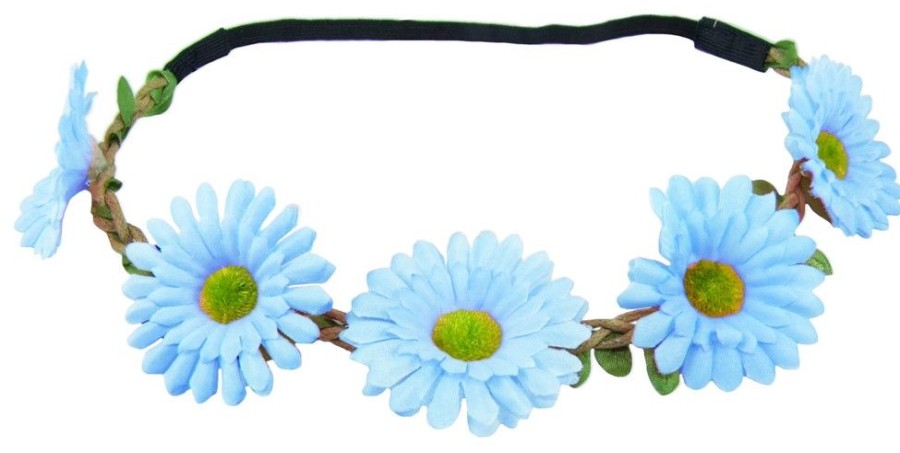 Madchen Das Kostümland Hute & Haarschmuck | Blumen Haarband Mit Margeriten - Hellblau