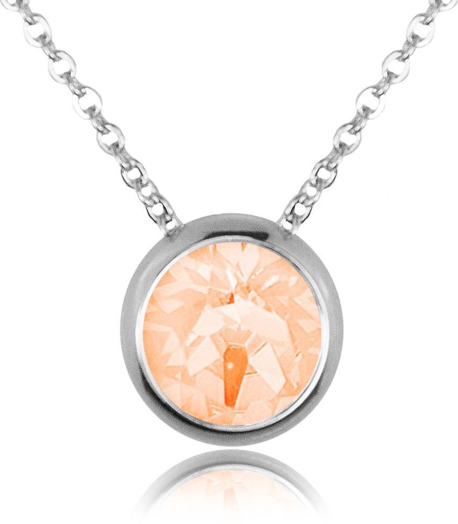 Schmuck LUISIA® | Luisia® Halskette "Ciri" Mit Kristallen Von Swarovski® - 11 Mm - Silber / Light Peach