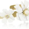 Schmuck LUISIA® | Luisia® Armreif Armspange Nelia Mit Blumen - 16 Karat Vergoldet Weis