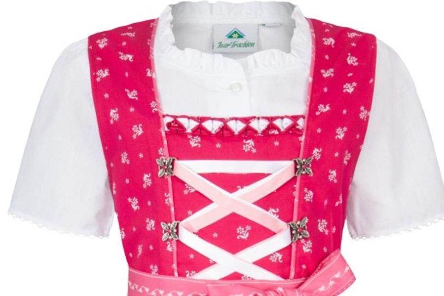 Madchen Isar-Trachten Dirndl | Isar-Trachten Kinder Dirndl "Victoria" 3-Tlg. Mit Bluse 52415 | Pink Rosa