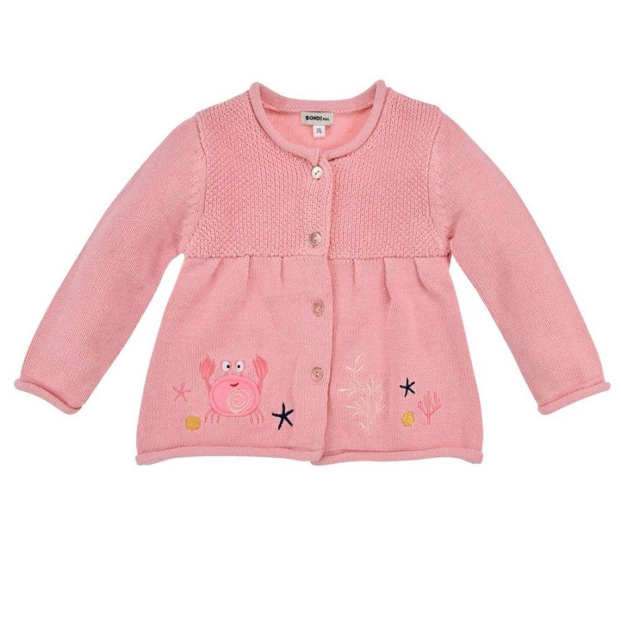 Madchen BONDI Jacken | Bondi Baby Madchen Strickjacke "Marine Life" 86693 | Candy Rosa