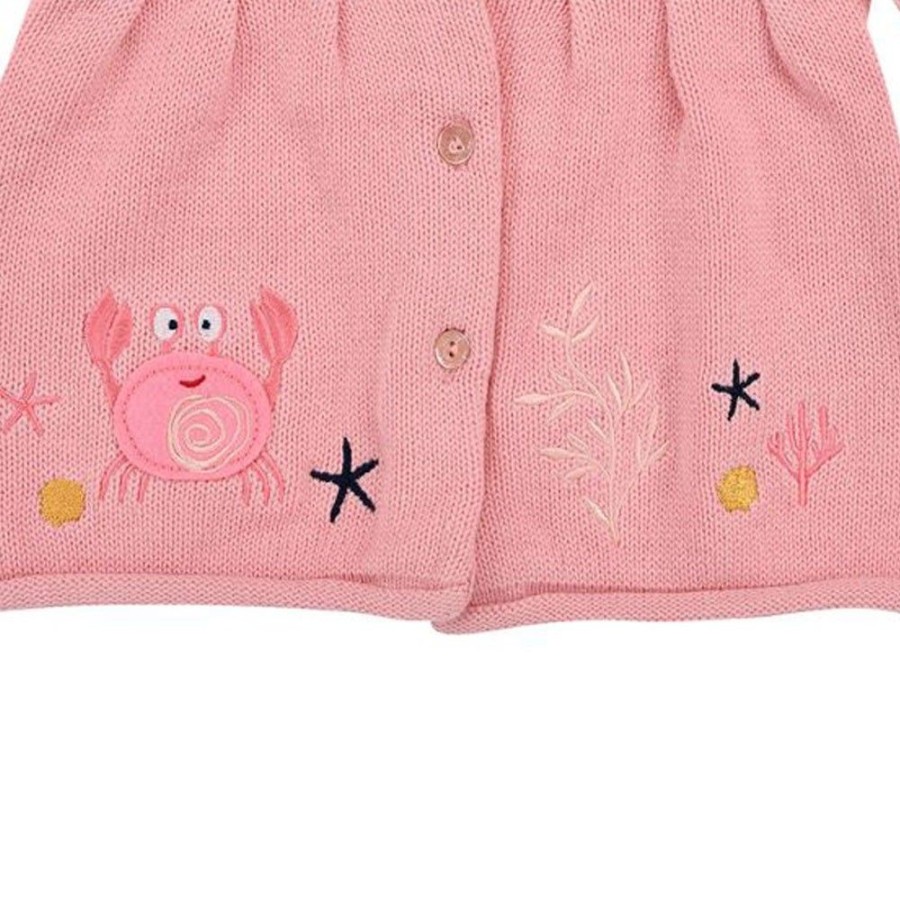 Madchen BONDI Jacken | Bondi Baby Madchen Strickjacke "Marine Life" 86693 | Candy Rosa