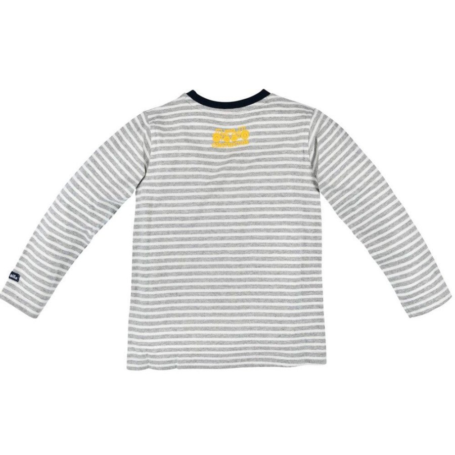 Jungen BONDI Shirts | Bondi Langarmshirt "Workforce" Geringelt 33133 | Grau / Weis