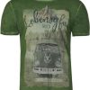 Herren MarJo Shirts | Marjo Herren Trachtenshirt "Lebensgfui" Mit Printmotiv | Grun