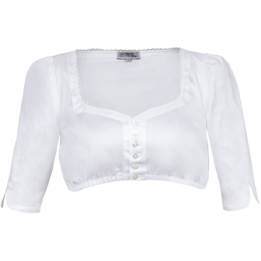 Damen MarJo Blusen & Shirts | Marjo Dirndlbluse "Kathrin-Maurina" Halbarm Traditionell | Weis