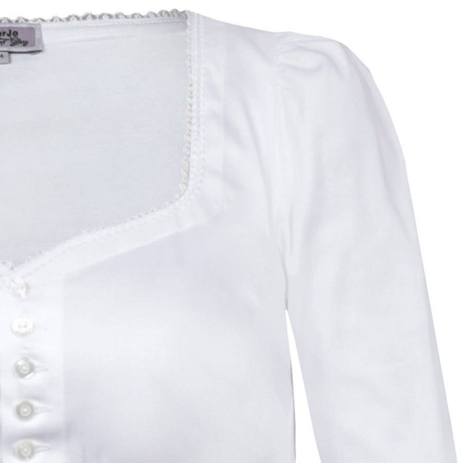 Damen MarJo Blusen & Shirts | Marjo Dirndlbluse "Kathrin-Maurina" Halbarm Traditionell | Weis