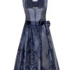 Damen MarJo Dirndl | Marjo Trachten Dirndl "Marisol" Spitzenschurze 597365 | Blau - 65Cm