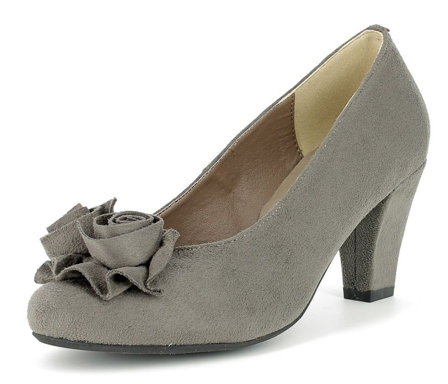 Damen Andrea Conti Pumps | Hirschkogel By Andrea Conti - Damen Pumps Mit Blume - Dunkeltaupe