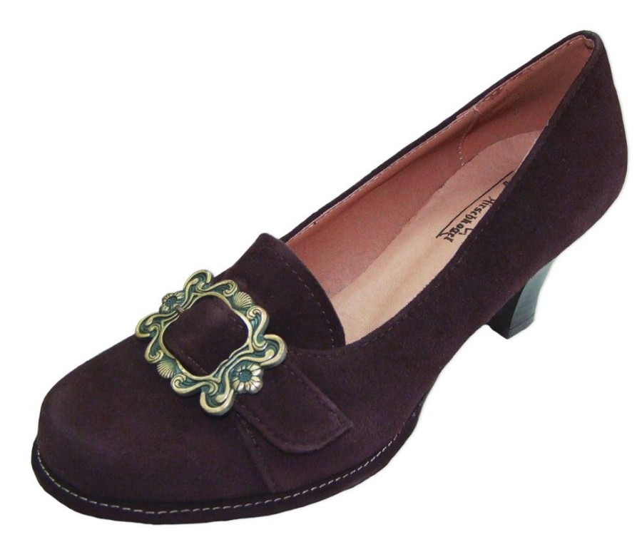 Damen Andrea Conti Ballerinas | Hirschkogel By Andrea Conti - Damen Pumps Mit Zierschnalle - Dunkelbraun