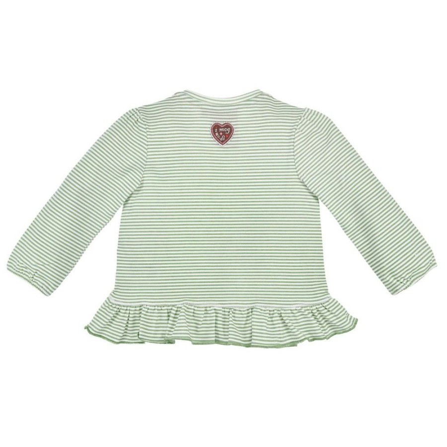 Madchen BONDI Fur´S Baby | Bondi Baby Madchen Langarmshirt "Rehkitz" 86673 | Grun/Weis