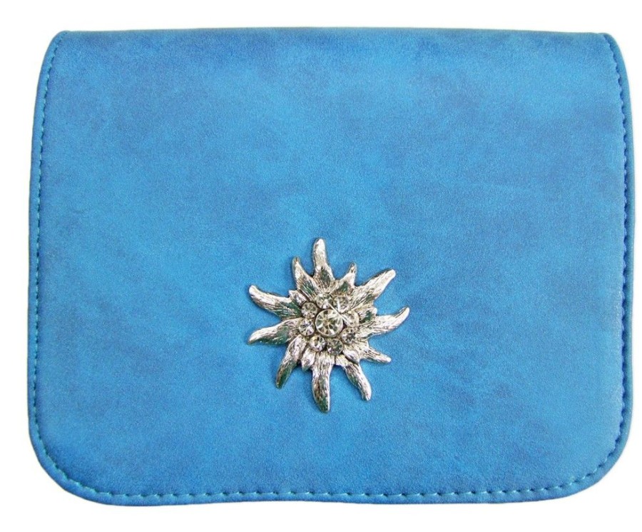 Damen Trachtenland Handtaschen | Trachtentasche Mit Edelweis Applikation Blau