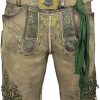 Herren Maddox Lederhosen | Maddox Kurze Herren Lederhose Hartsee Mit Gurtel | Erde Gold