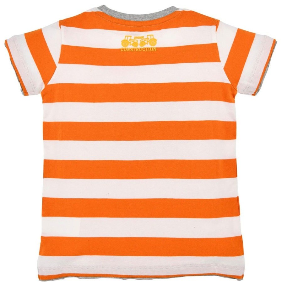 Jungen BONDI Shirts | Bondi T-Shirt "Traktor" Fur Jungen 33121 | Orange / Weis