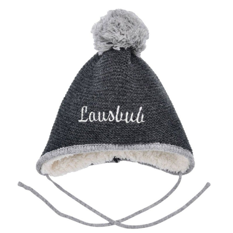 Jungen BONDI Hute | Bondi Baby Kleinkinder Strickmutze "Lausbub" 91584 | Anthra Melange