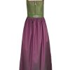 Damen Hiebaum Dirndl | Hiebaum Langes Damen Dirndl "Cersei" Traditionell | Grun Lila 95Cm